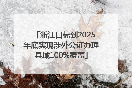 浙江目标到2025年底实现涉外公证办理县域100%覆盖