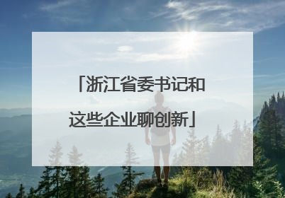 浙江省委书记和这些企业聊创新