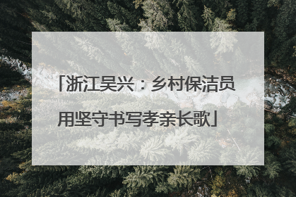 浙江吴兴：乡村保洁员用坚守书写孝亲长歌