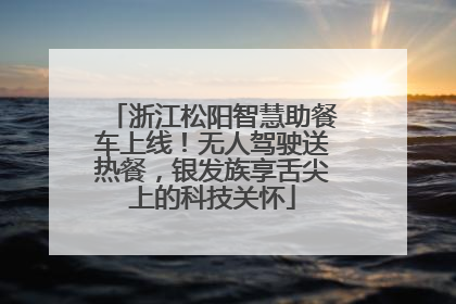 浙江松阳智慧助餐车上线！无人驾驶送热餐，银发族享舌尖上的科技关怀