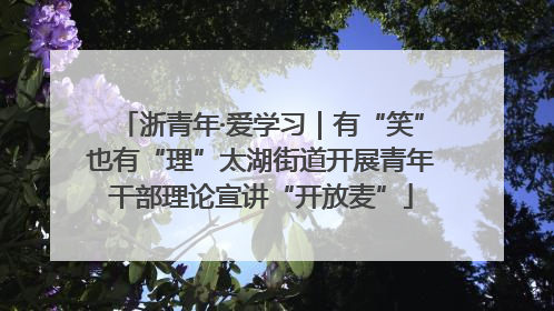 浙青年·爱学习｜有“笑”也有“理”太湖街道开展青年干部理论宣讲“开放麦”