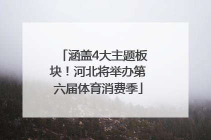 涵盖4大主题板块！河北将举办第六届体育消费季