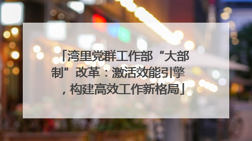 湾里党群工作部“大部制”改革：激活效能引擎，构建高效工作新格局