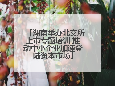 湖南举办北交所上市专题培训 推动中小企业加速登陆资本市场