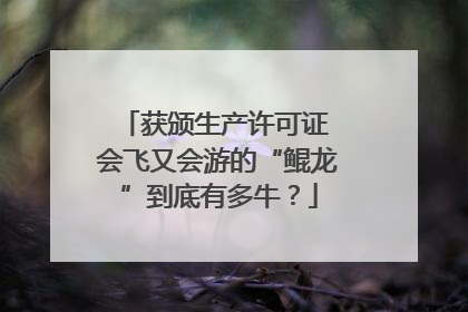 获颁生产许可证 会飞又会游的“鲲龙”到底有多牛？