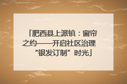肥西县上派镇：窗帘之约——开启社区治理“银发订制”时光