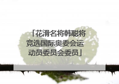 花滑名将韩聪将竞选国际奥委会运动员委员会委员