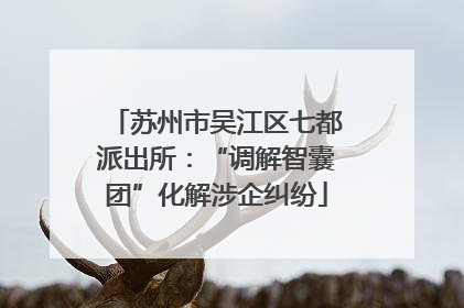 苏州市吴江区七都派出所：“调解智囊团”化解涉企纠纷