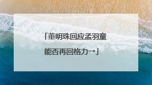 董明珠回应孟羽童能否再回格力→