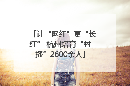 让“网红”更“长红” 杭州培育“村播”2600余人