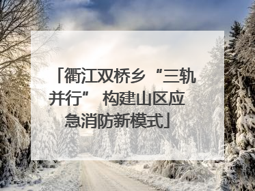 衢江双桥乡“三轨并行” 构建山区应急消防新模式