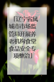 辽宁省凤城市市场监管局开展养老机构食堂食品安全专项整治