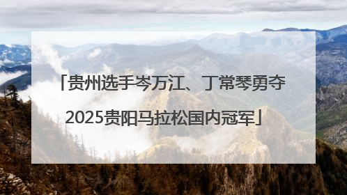 贵州选手岑万江、丁常琴勇夺2025贵阳马拉松国内冠军