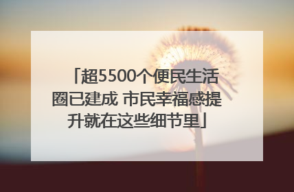 超5500个便民生活圈已建成 市民幸福感提升就在这些细节里