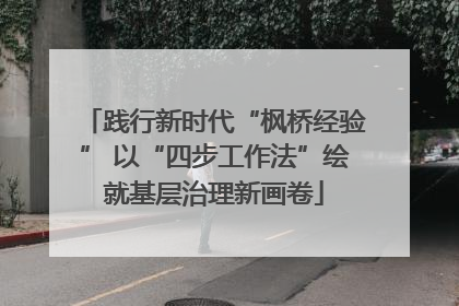 践行新时代“枫桥经验” 以“四步工作法”绘就基层治理新画卷