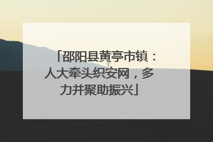 邵阳县黄亭市镇：人大牵头织安网，多力并聚助振兴