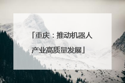 重庆：推动机器人产业高质量发展