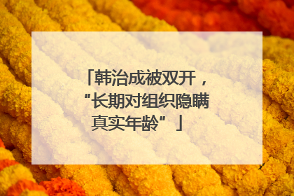 韩治成被双开，“长期对组织隐瞒真实年龄”