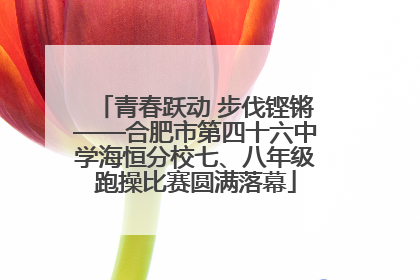 青春跃动 步伐铿锵——合肥市第四十六中学海恒分校七、八年级跑操比赛圆满落幕