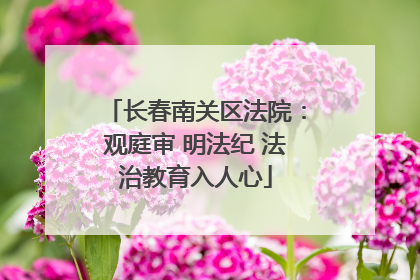 长春南关区法院：观庭审 明法纪 法治教育入人心
