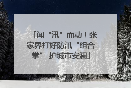 闻“汛”而动！张家界打好防汛“组合拳” 护城市安澜