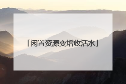 闲置资源变增收活水