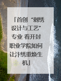 首创“刺绣设计与工艺”专业 看开封职业学院如何让汴绣重焕生机