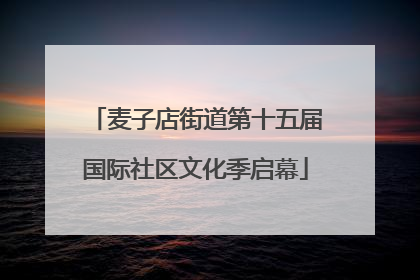 麦子店街道第十五届国际社区文化季启幕