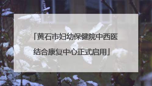 黄石市妇幼保健院中西医结合康复中心正式启用