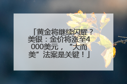 黄金将继续闪耀？美银：金价将涨至4000美元，“大而美”法案是关键！