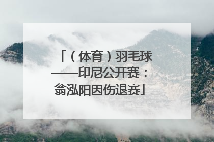 （体育）羽毛球——印尼公开赛：翁泓阳因伤退赛