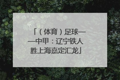 （体育）足球——中甲：辽宁铁人胜上海嘉定汇龙