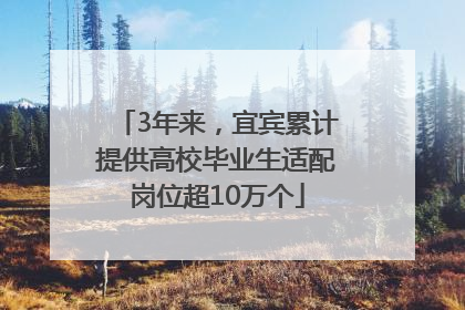 3年来，宜宾累计提供高校毕业生适配岗位超10万个