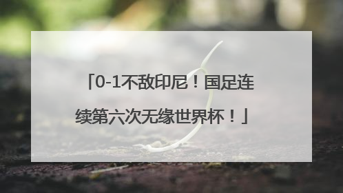 0-1不敌印尼！国足连续第六次无缘世界杯！