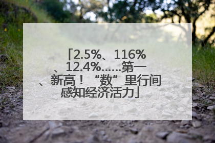 2.5%、116%、12.4%……第一、新高！“数”里行间感知经济活力