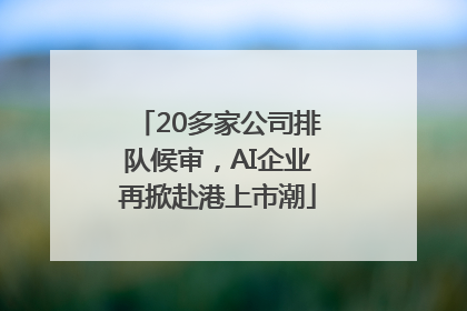 20多家公司排队候审，AI企业再掀赴港上市潮