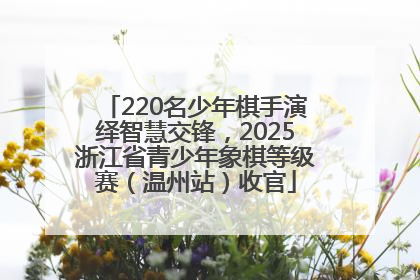 220名少年棋手演绎智慧交锋，2025浙江省青少年象棋等级赛（温州站）收官