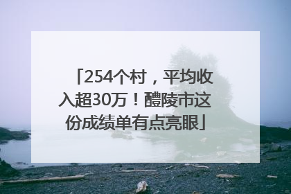 254个村，平均收入超30万！醴陵市这份成绩单有点亮眼