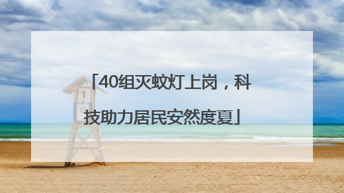 40组灭蚊灯上岗，科技助力居民安然度夏